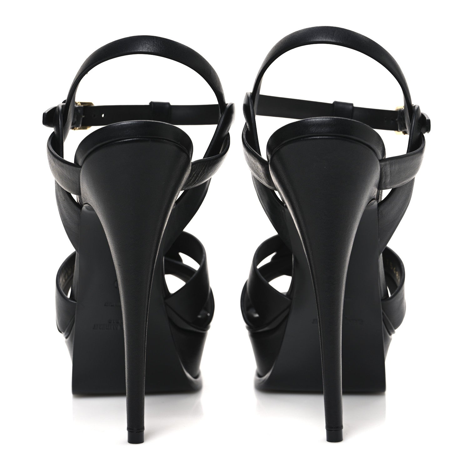 Saint Laurent Calfskin Tribute 105 Platform Sandals 40 Black 6 of 11