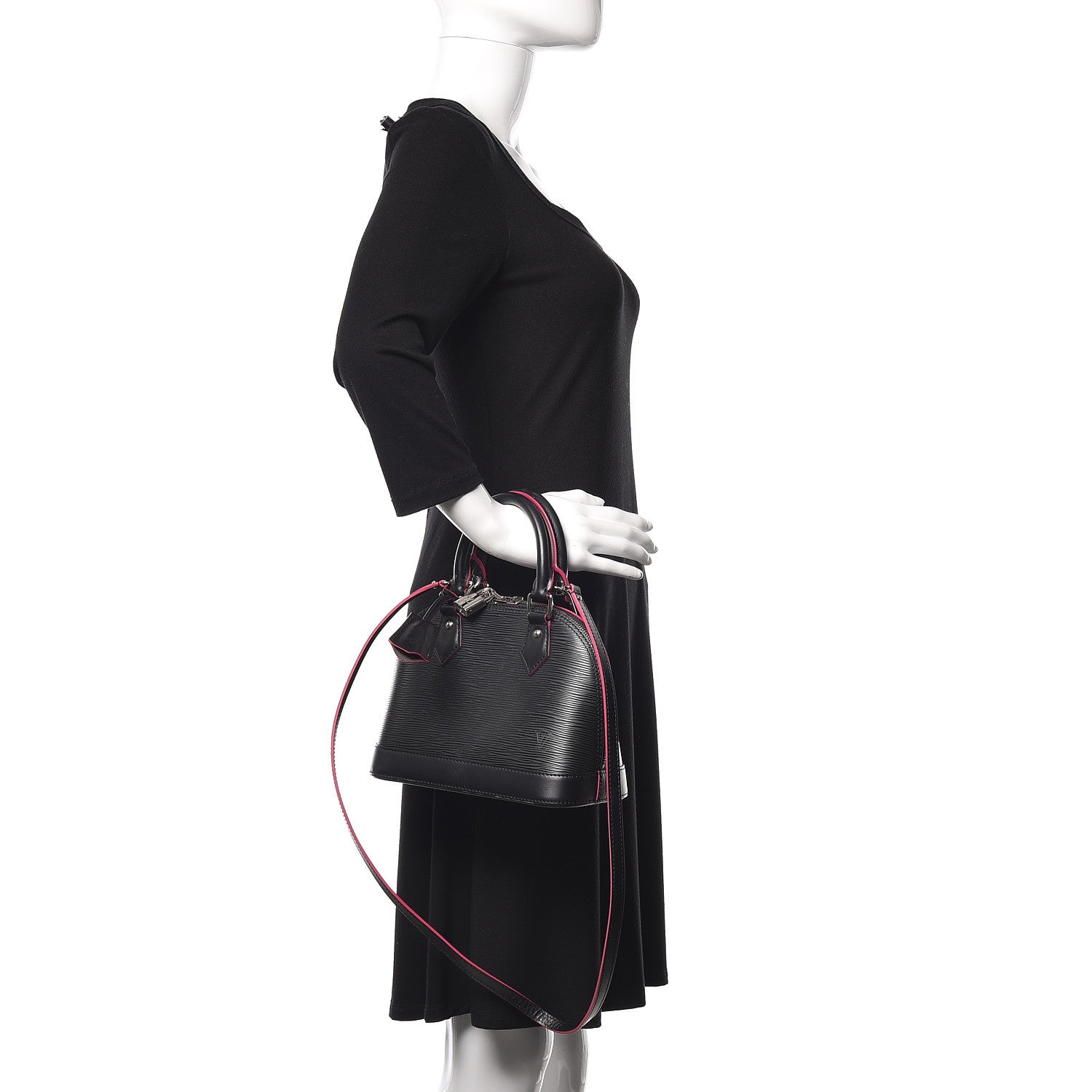 Louis Vuitton Epi Alma BB Black Hot Pink 2 of 15