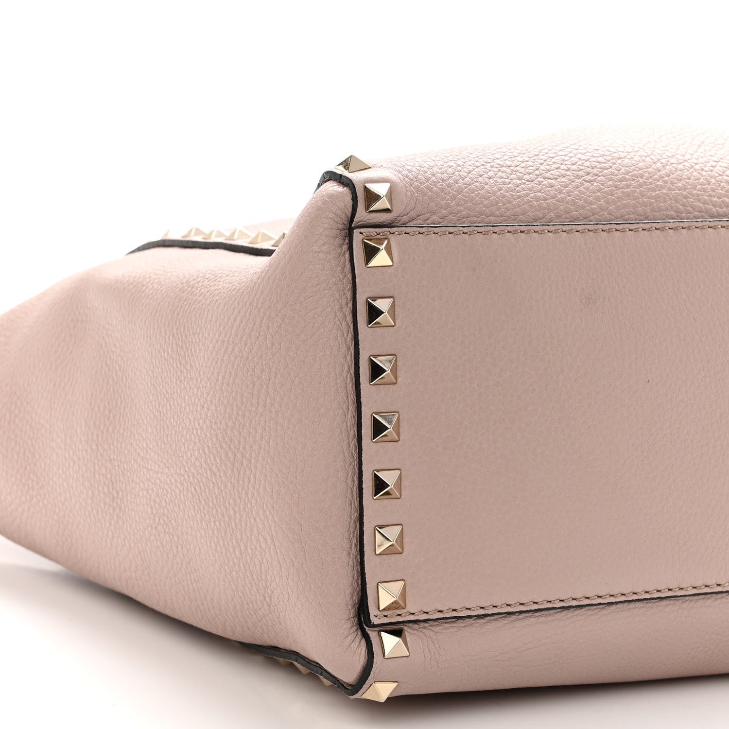 Valentino Garavani Grained Calfskin Rockstud Double Handle Tote Poudre 7 of 10
