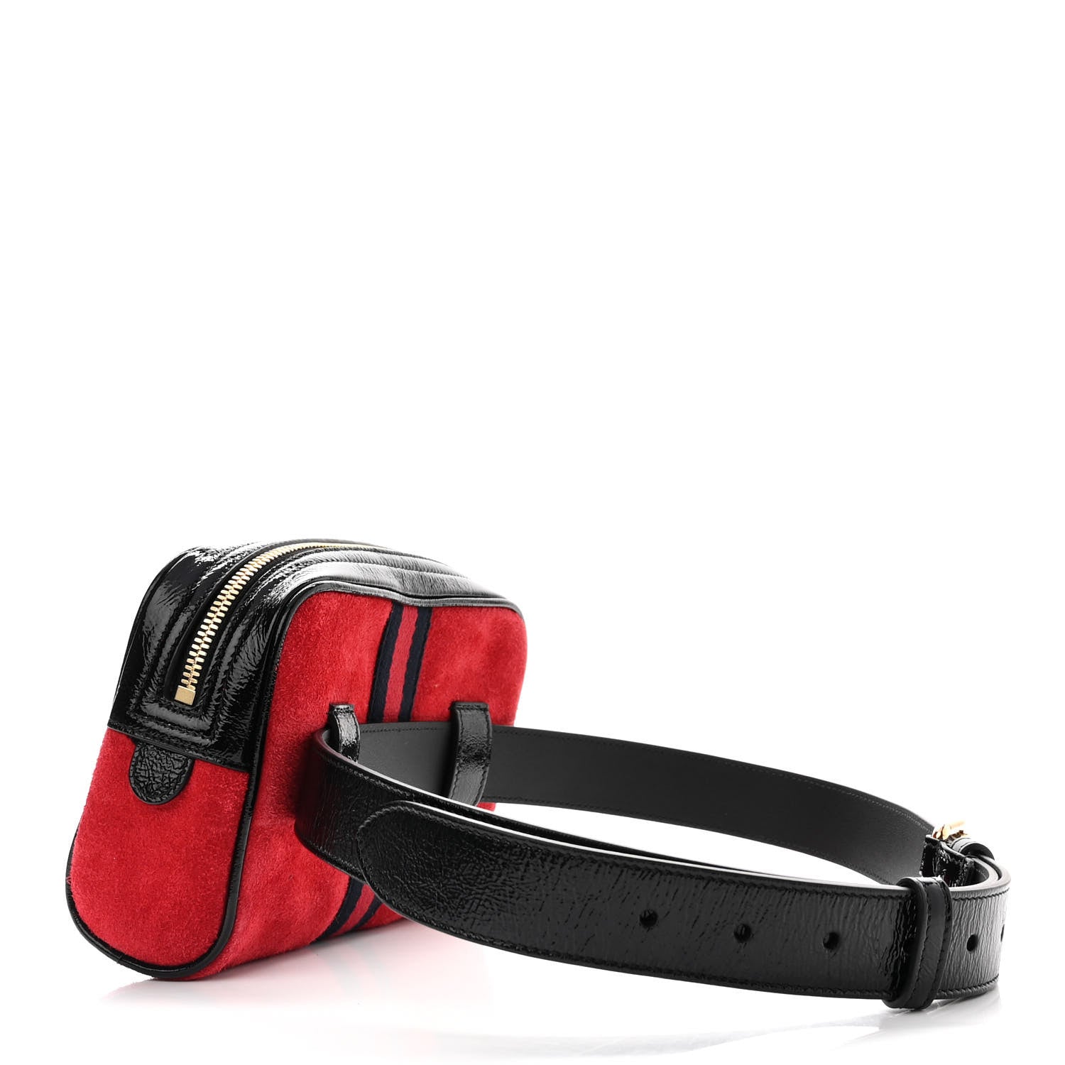 Gucci Suede Small Ophidia Belt Bag 85 34 Hibiscus Red 3 of 11