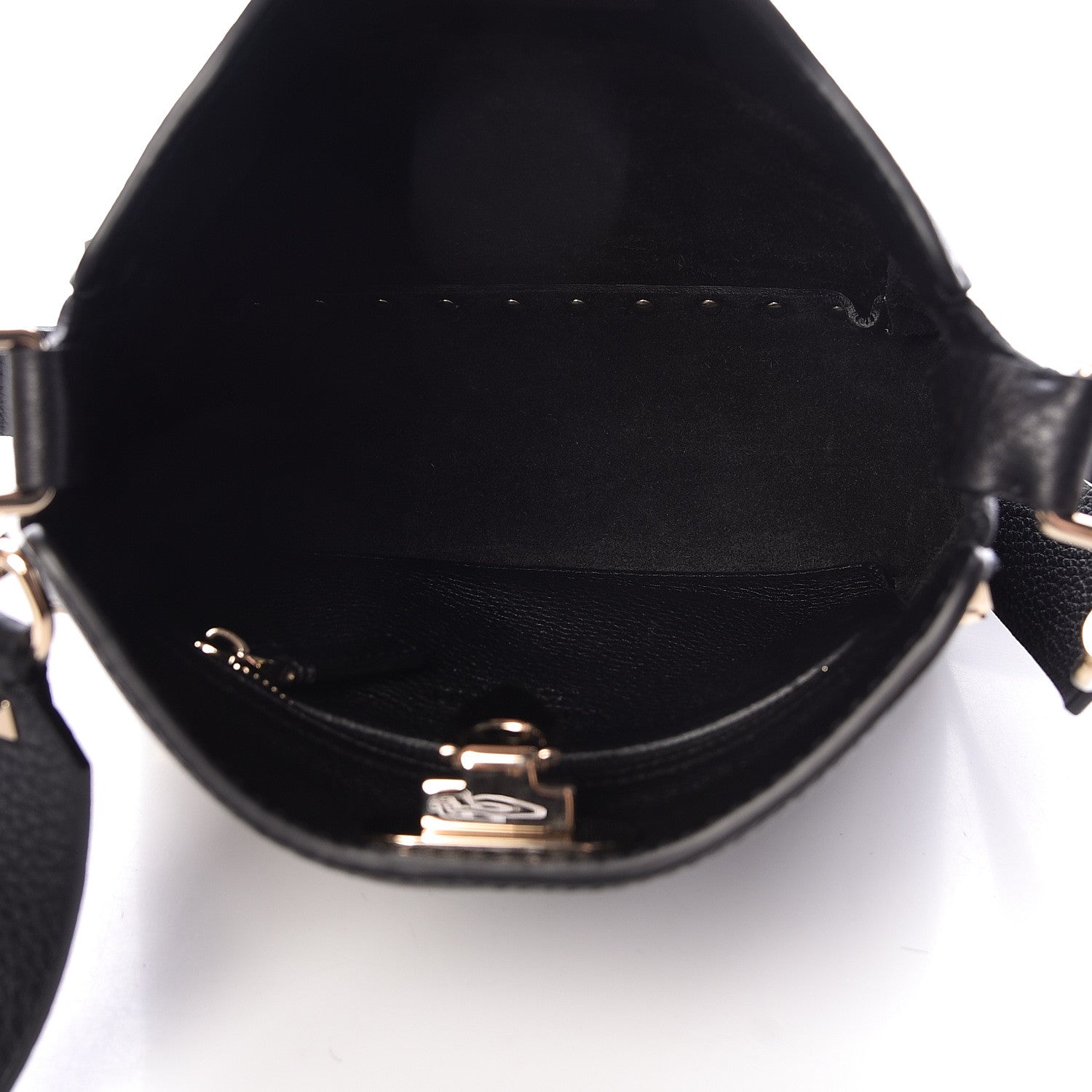 Valentino Garavani Pebbled Calfskin Mini Rockstud Flip-Lock Messenger Bag Black 5 of 10