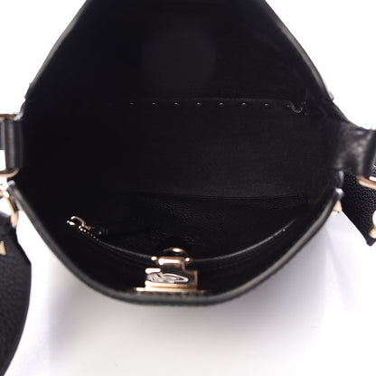 Valentino Garavani Pebbled Calfskin Mini Rockstud Flip-Lock Messenger Bag Black 5 of 10