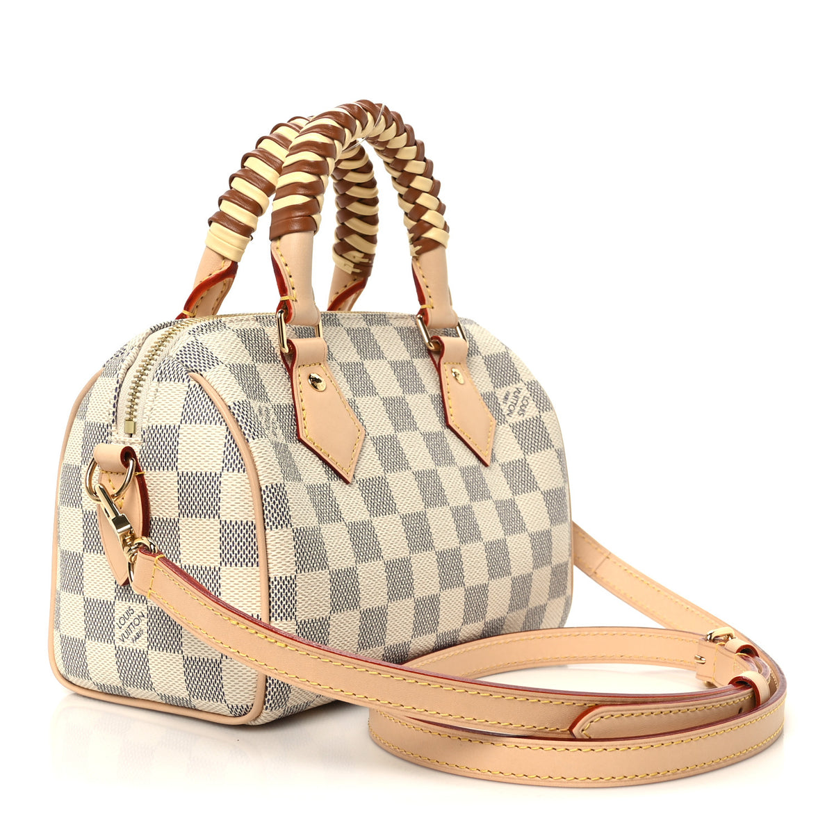 Louis Vuitton Damier Azur Braided Nano Speedy Banana Yellow 2 of 9