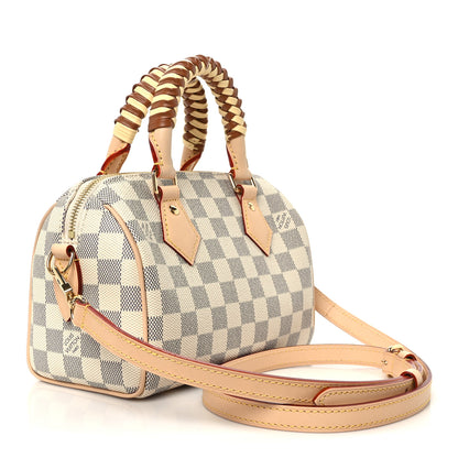 Louis Vuitton Damier Azur Braided Nano Speedy Banana Yellow 2 of 9