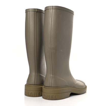 Chanel Caoutchouk CC High Boots 37 Dark Beige 4 of 8