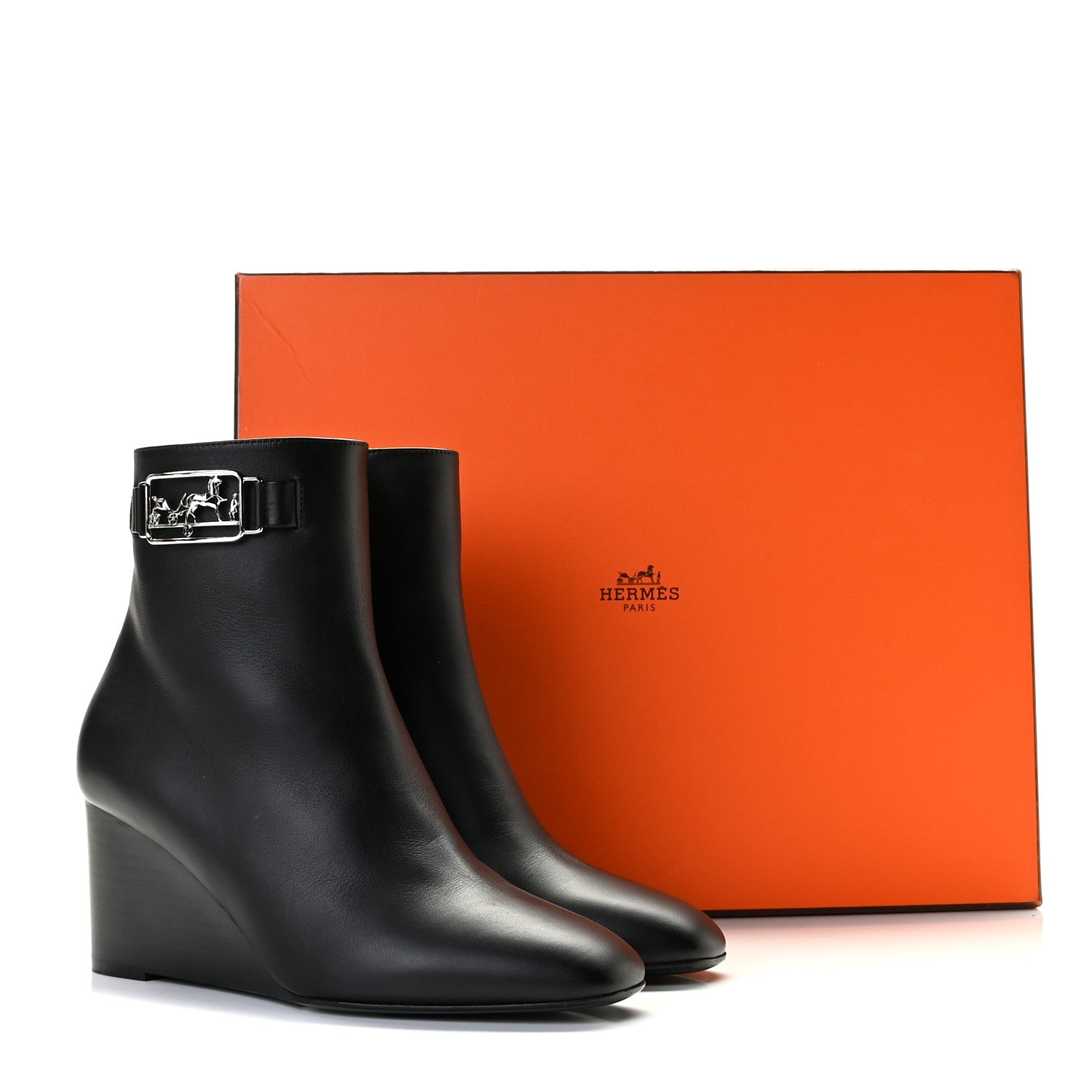 Hermes Calfskin Andrene Ankle Boots 36.5 Black 14 of 14