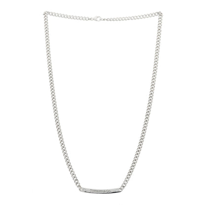 Tiffany 18K White Gold Diamond Micro Link ID Chain Necklace 3 of 6