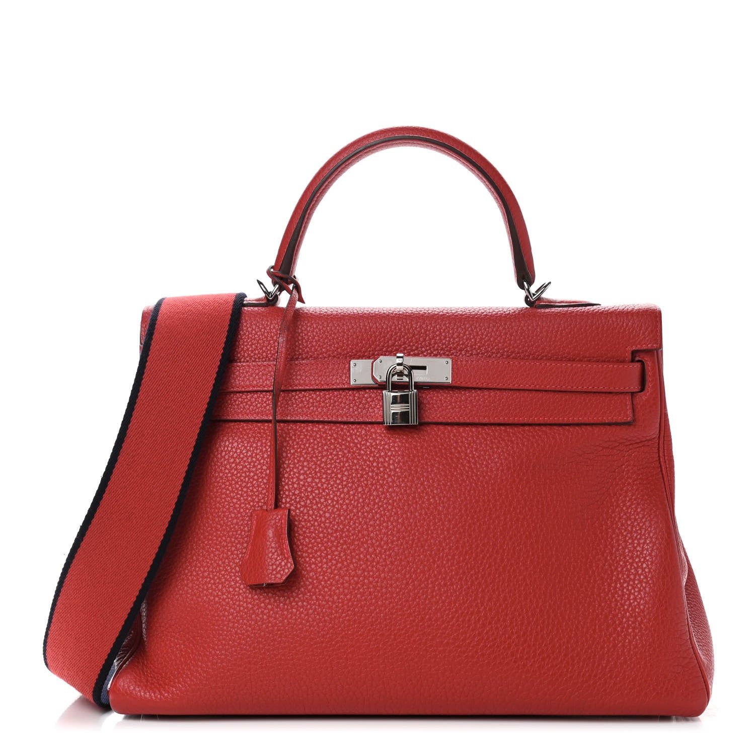 Hermes Taurillon Clemence Retourne Kelly 35 Rouge Casaque 1 of 15