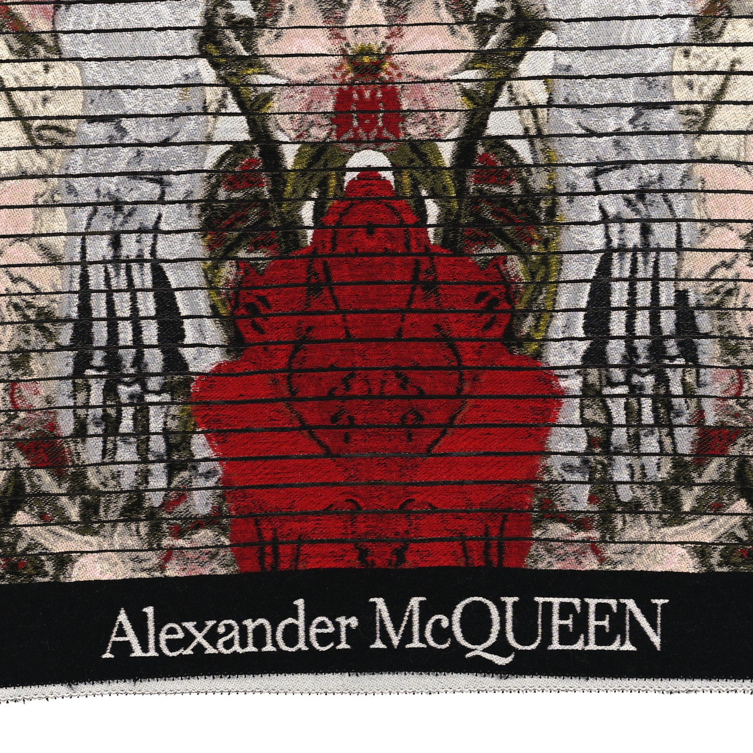 Alexander McQueen Wool Silk Sliced Skeleton Scarf Multicolor 2 of 3