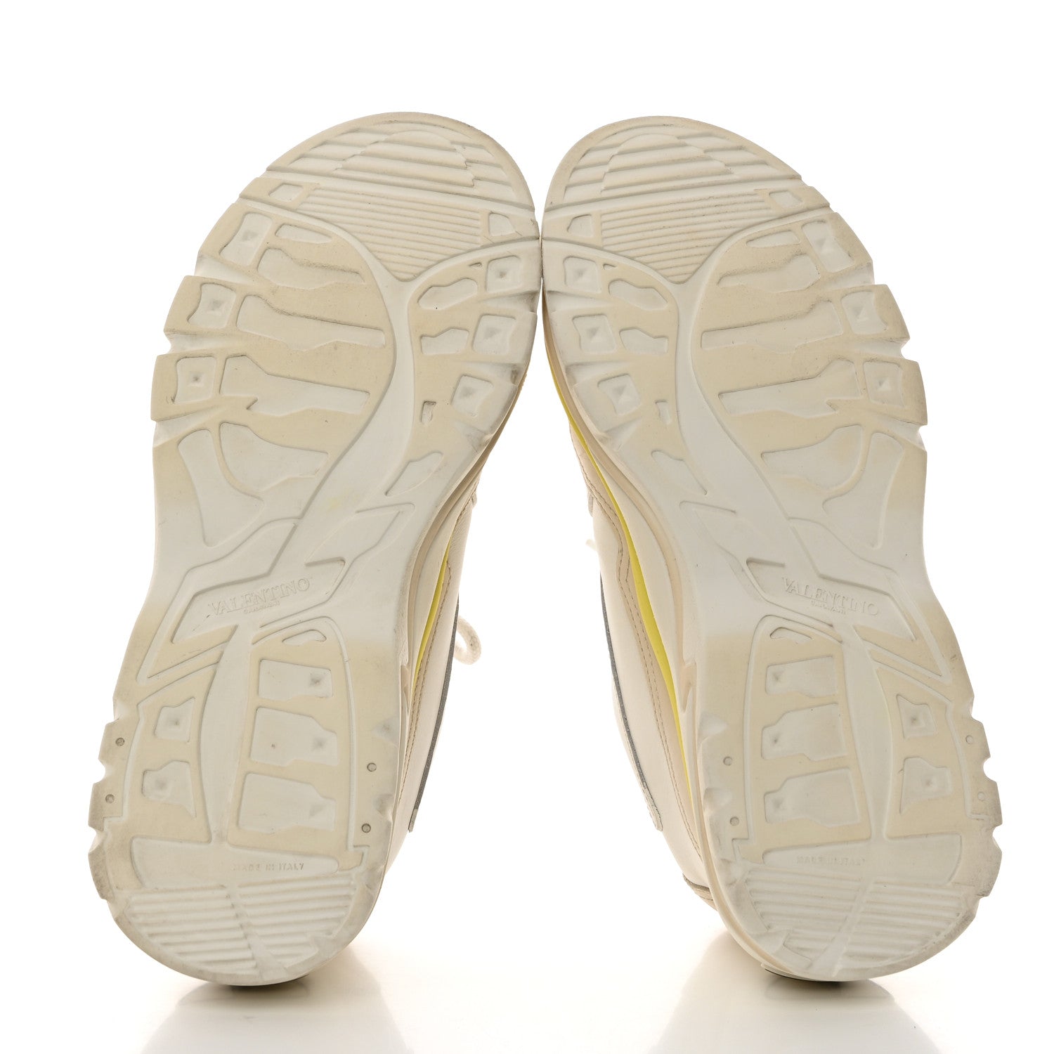 Valentino Garavani Calfskin Womens Gumboy Sneakers 37.5 White Lime Yellow 6 of 9