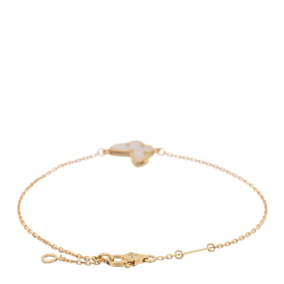 Van Cleef & Arpels 18K Yellow Gold Mother of Pearl Sweet Alhambra Butterfly Bracelet 2 of 4
