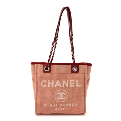 Chanel Canvas Mini Deauville Tote Red 1 of 14