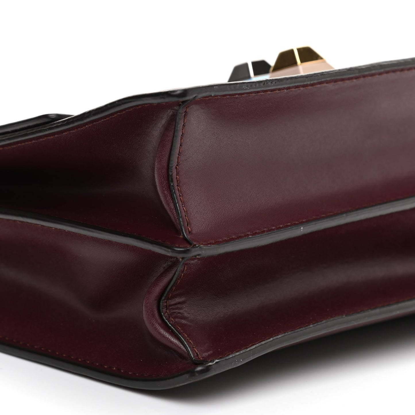 Vitello Liberty Studded Small Kan I Shoulder Bag Bordeaux Multicolor