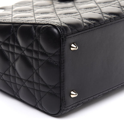 Christian Dior Lambskin Cannage Medium Lady Dior Black 9 of 13