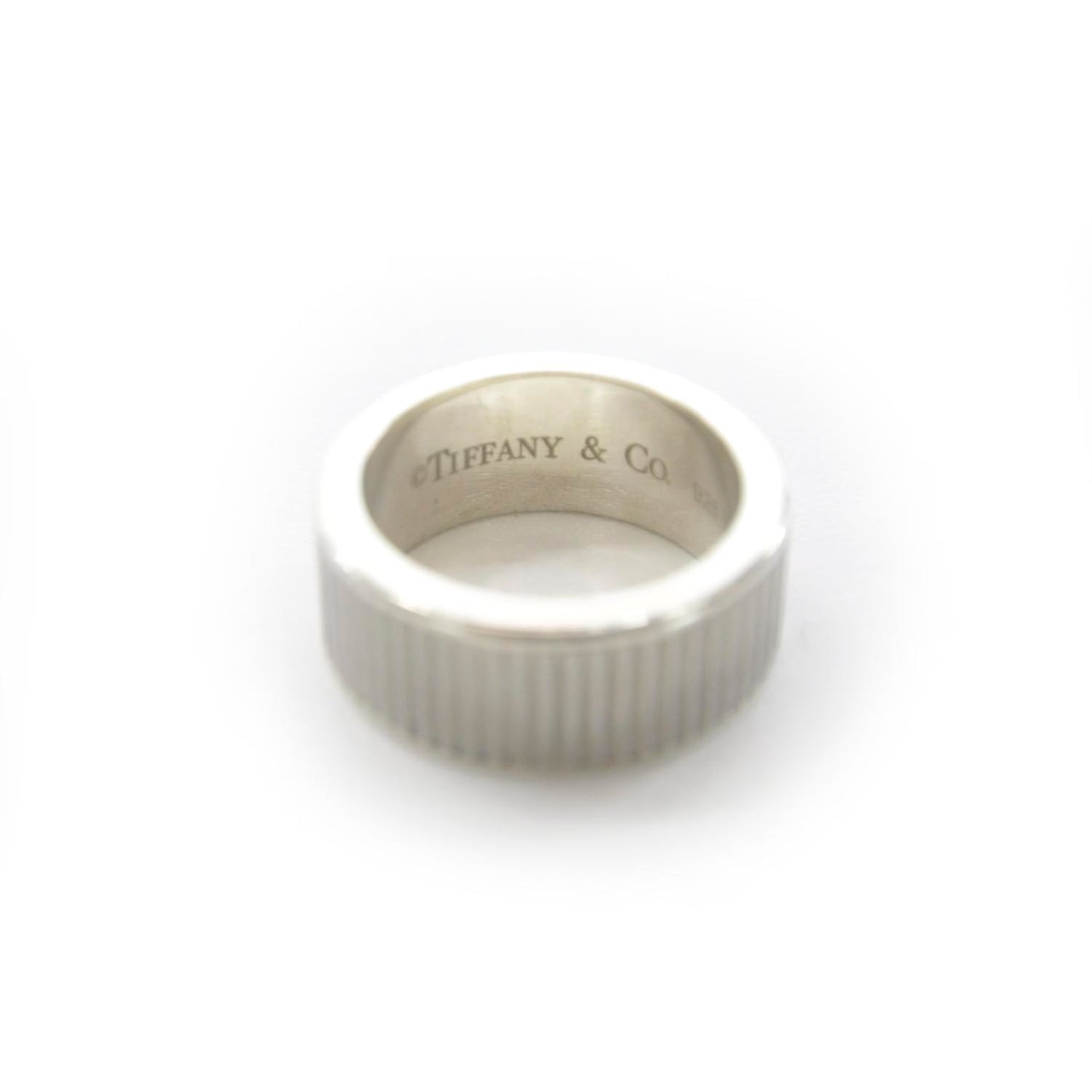 Sterling Silver 9mm Titanium Coin Edge Ring 7