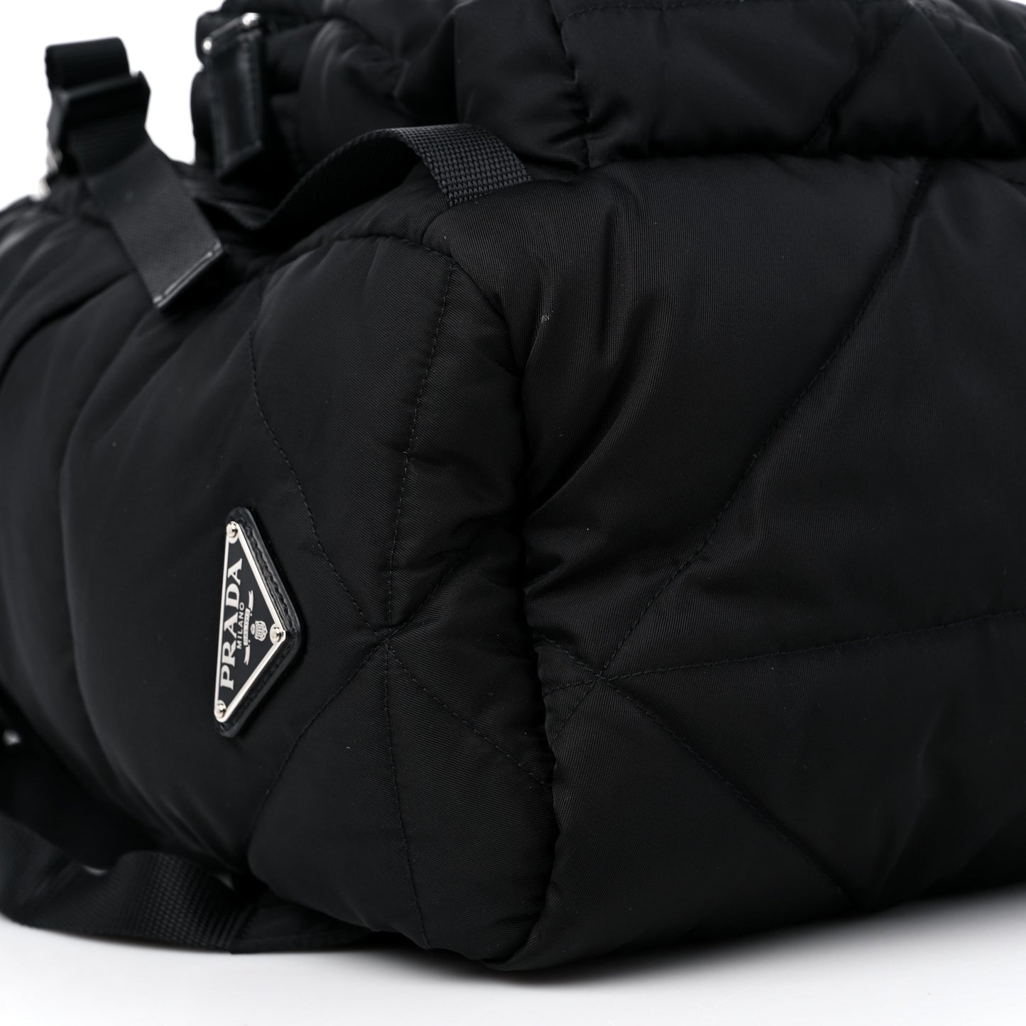 Re-Nylon Men's Padded Logo Backpack With Hood Black