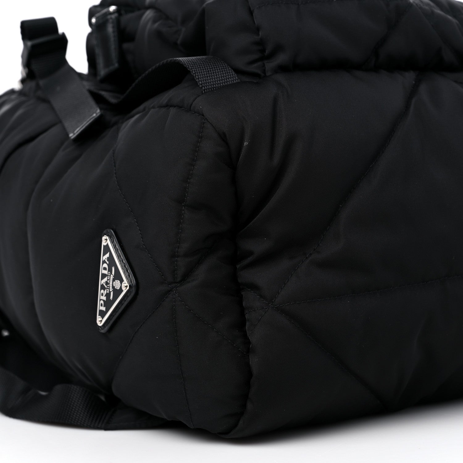 Prada Re-Nylon Men's Padded Logo Backpack With Hood Black 8 of 11