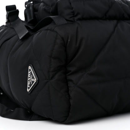 Prada Re-Nylon Men's Padded Logo Backpack With Hood Black 8 of 11