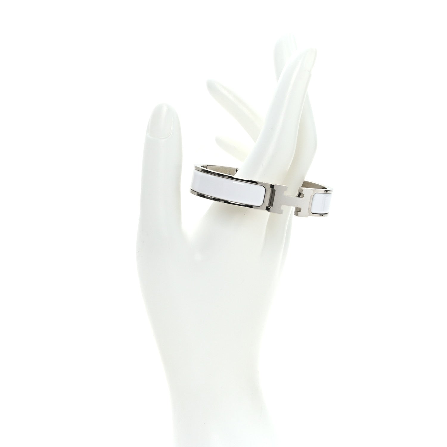 Hermes Enamel Narrow Clic Clac H Bracelet PM White 2 of 5