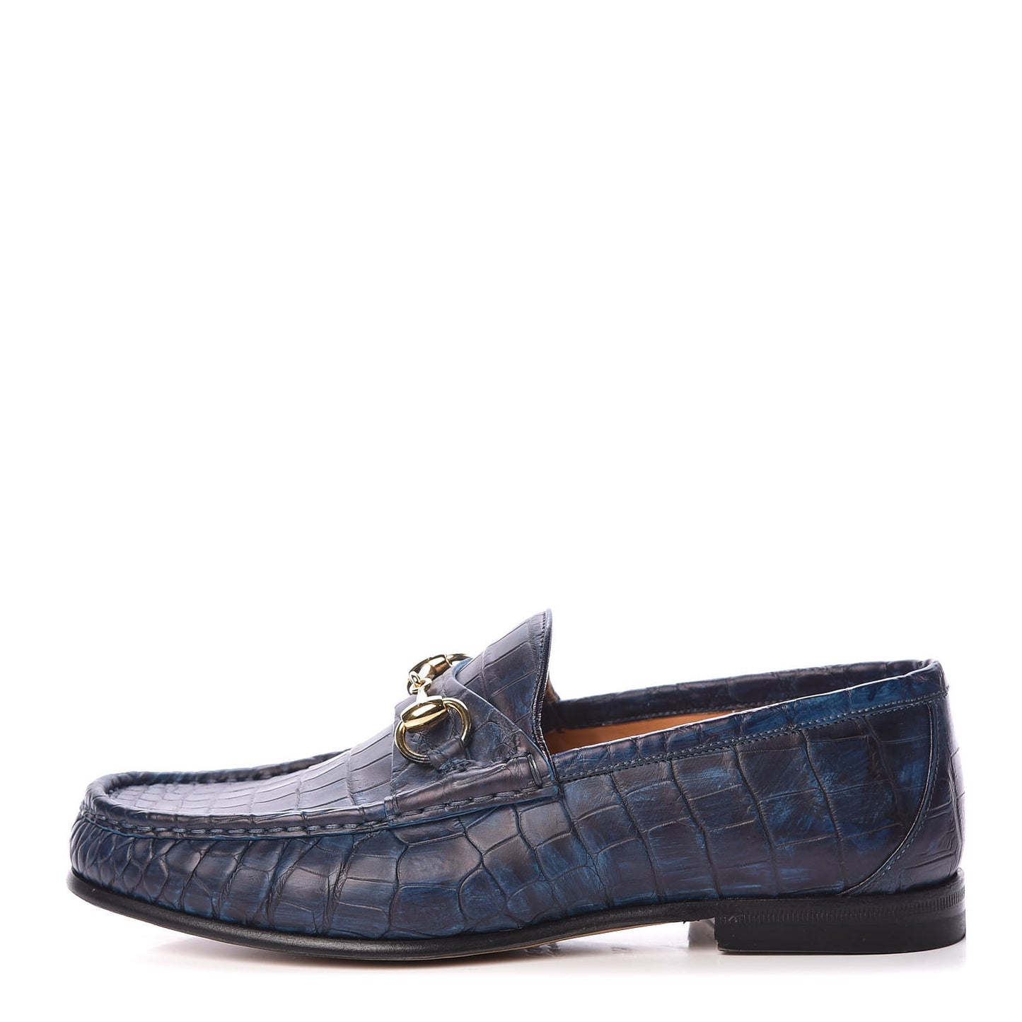 Crocodile Womens 1953 Horsebit Loafers 4.5 Blue