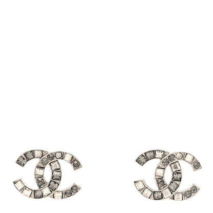 Chanel Baguette Crystal CC Earrings Silver 1 of 5