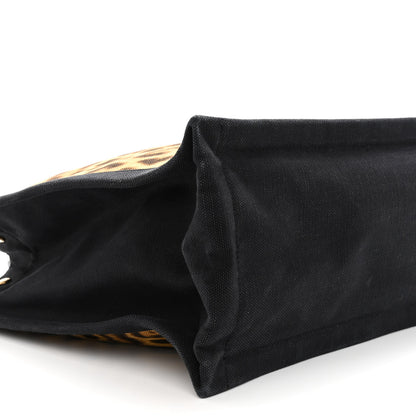 Saint Laurent Canvas Calfskin Leopard Print Rive Gauche Noe Tote Natural Black 8 of 9
