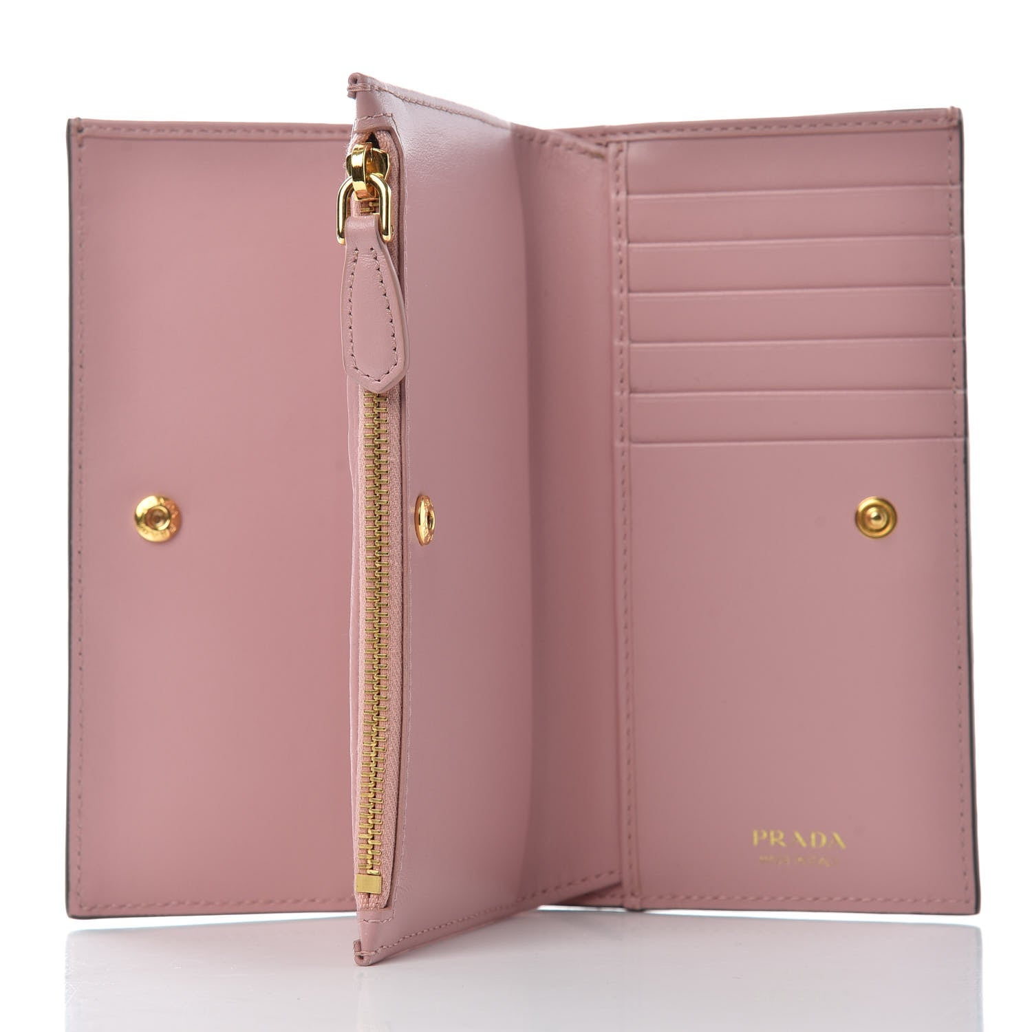 Prada Vitello Daino Continental Wallet Argilla Rosa 6 of 7