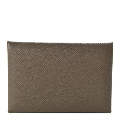 Hermes Epsom Calvi Card Case Etoupe 1 of 7