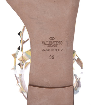 Valentino Garavani Calfskin Native Couture 1975 Rockstud Ankle Wrap Flat Thong Sandals 39 Multicolor 7 of 12