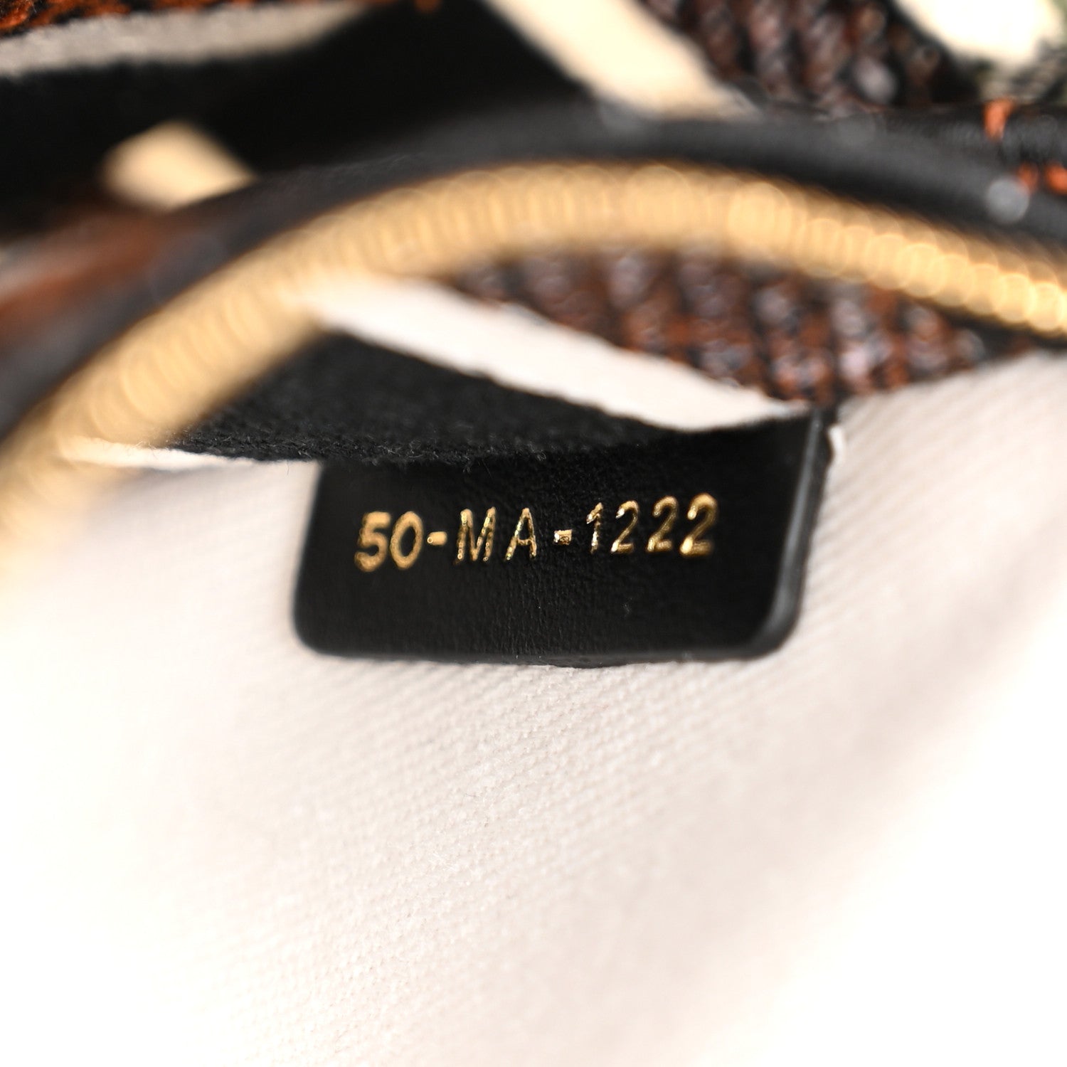 Christian Dior Canvas Embroidered Medium Lady D-Lite Ecru Multicolor 7 of 11