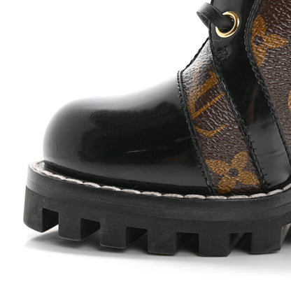 Louis Vuitton Patent Calfskin Monogram Star Trail Ankle Boots 36 Black 11 of 11