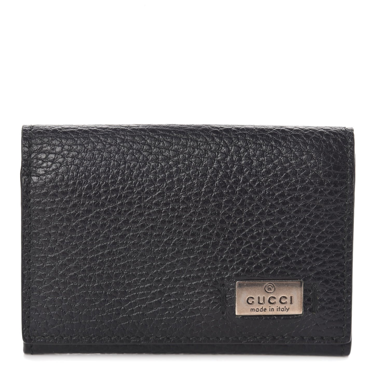 Calfskin Flap Card Case Black