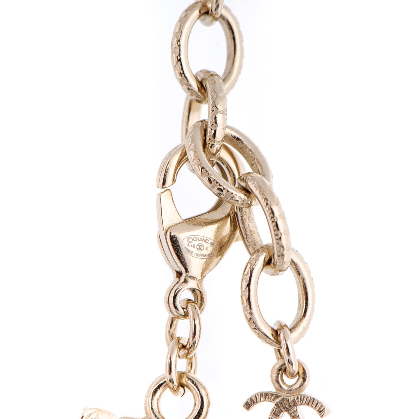 Chanel Baguette Crystal Triple Strand CC Necklace Silver 4 of 5