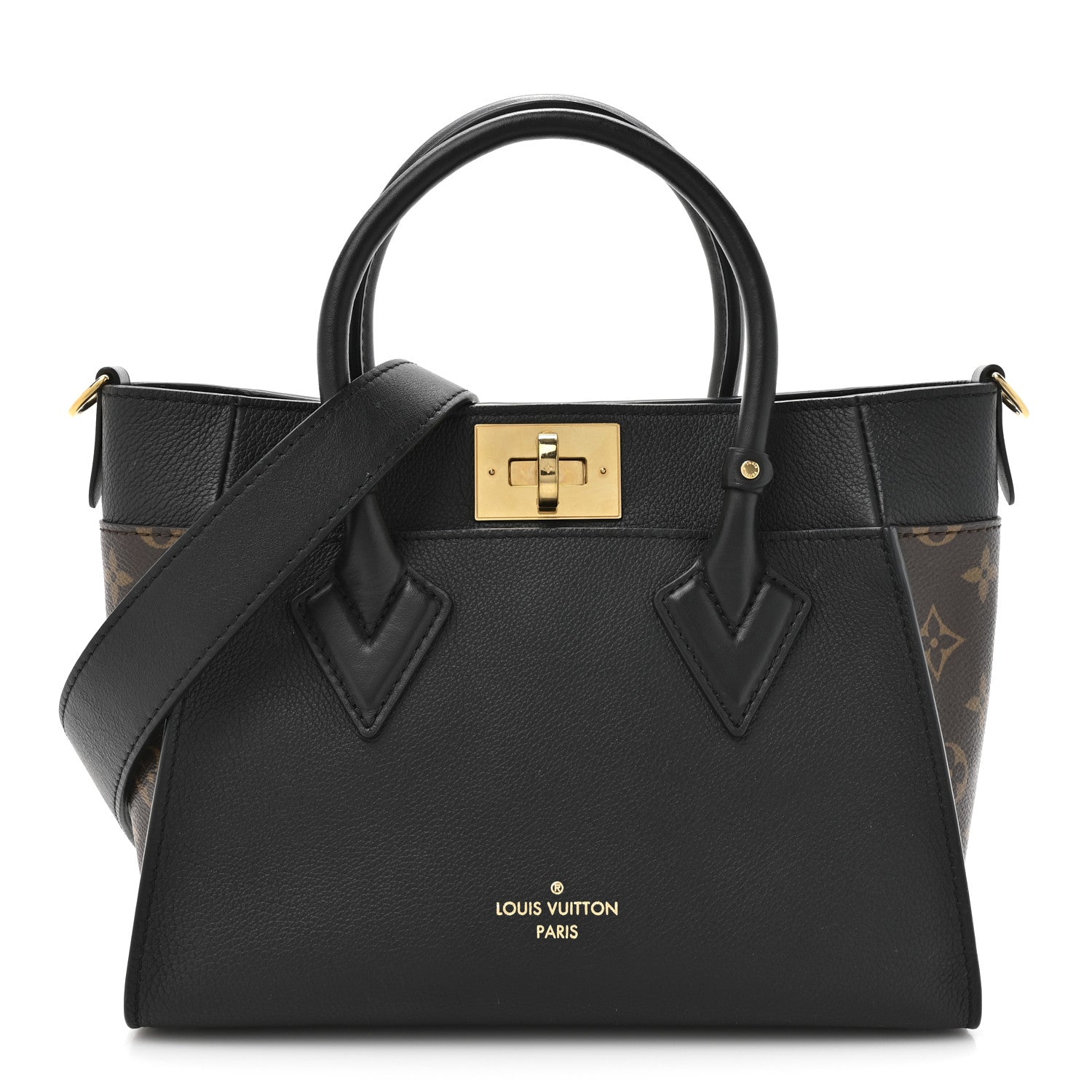 Louis Vuitton Calfskin Monogram On My Side PM Black 1 of 12