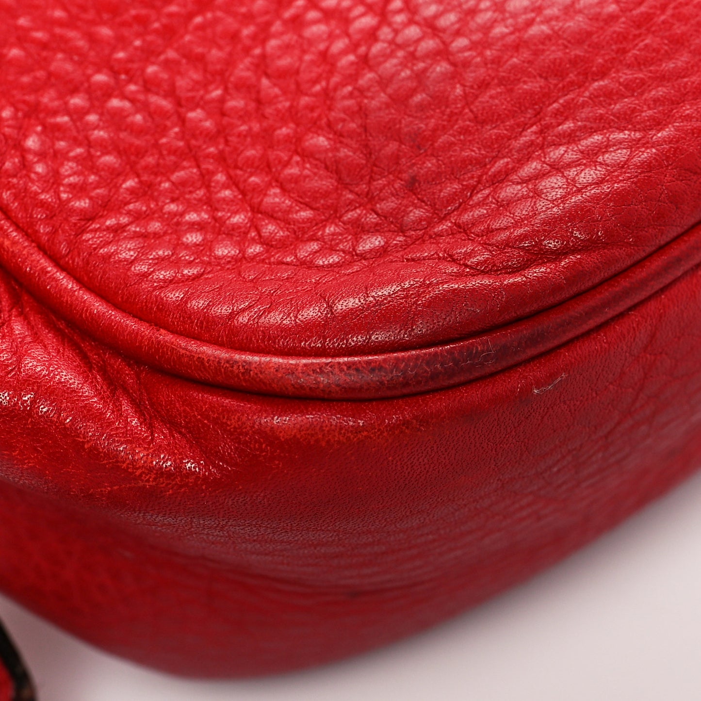 Pebbled Calfskin Small Soho Disco Bag Tabasco Red