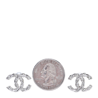 Chanel Twisted CC Earrings Silver 2 of 5