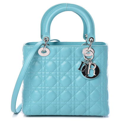Christian Dior Lambskin Cannage Medium Lady Dior Turquoise 1 of 9