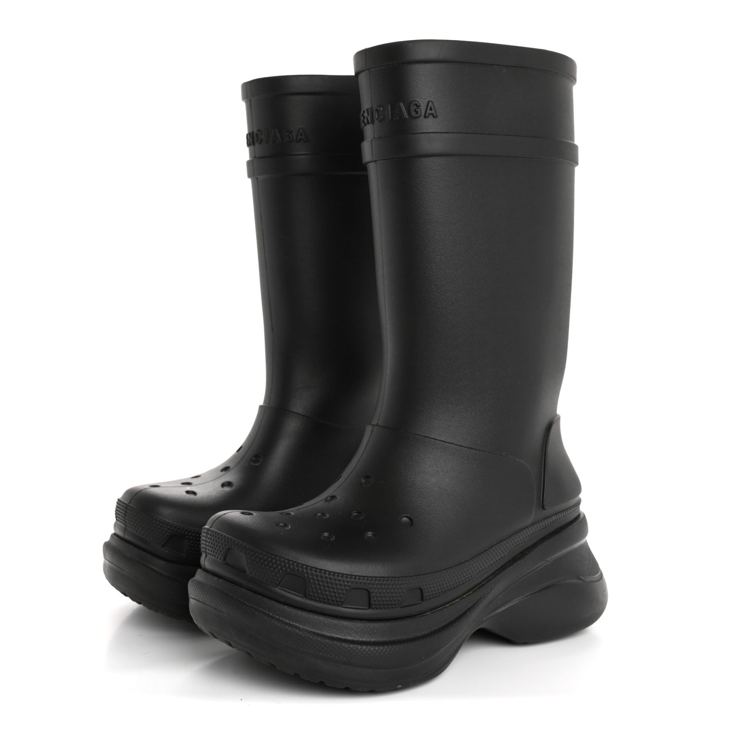 X CROCS Rubber Womens Rain Boots 37 Black