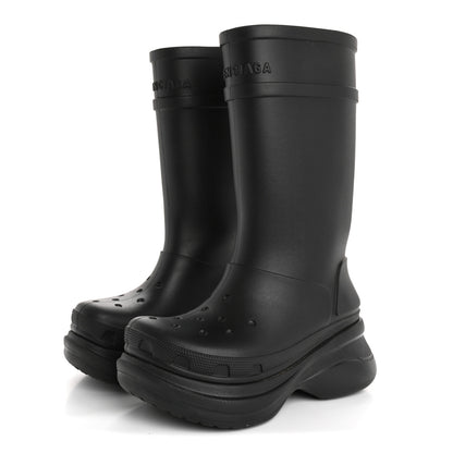 Balenciaga X CROCS Rubber Womens Rain Boots 37 Black 4 of 9