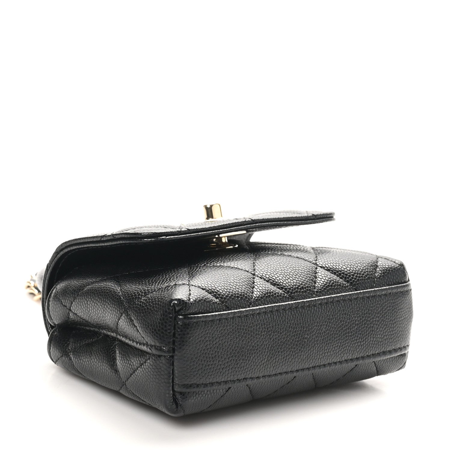 Chanel Caviar Quilted Nano Coco Handle Clutch With Chain Black 4 of 10