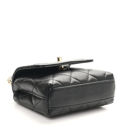 Chanel Caviar Quilted Nano Coco Handle Clutch With Chain Black 4 of 10