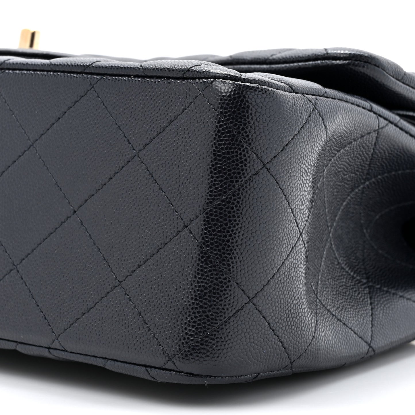 Caviar Quilted Jumbo Double Flap Navy