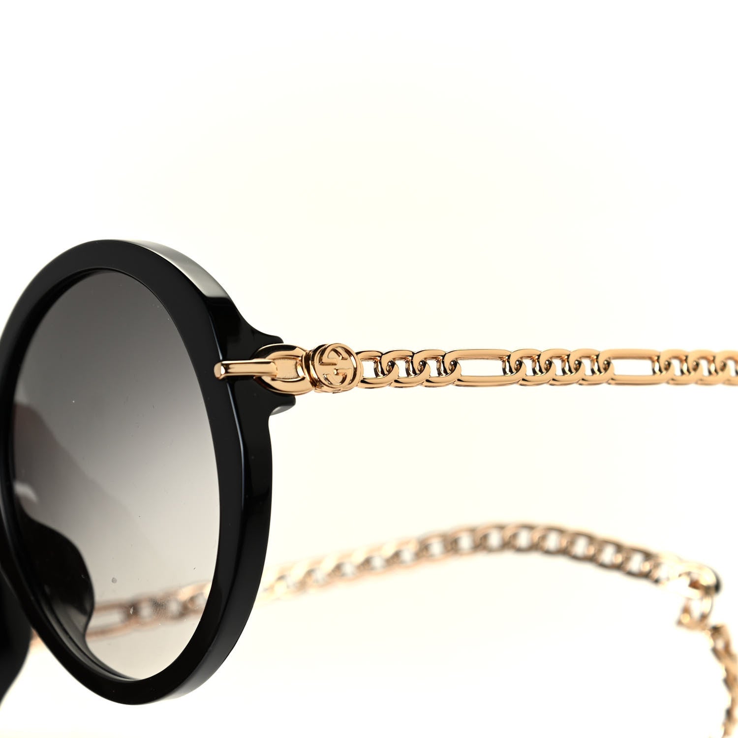 Gucci Acetate Detachable Charm Oversized Frame Round Sunglasses GG0726S Black 6 of 6