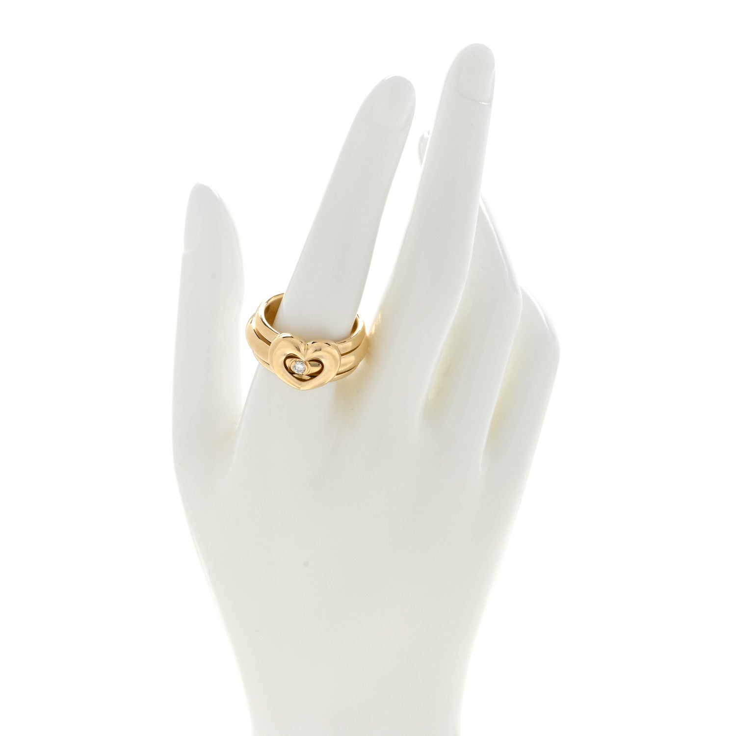 Piaget 18K Yellow Gold Diamond Possession Heart Ring 60 9 2 of 4