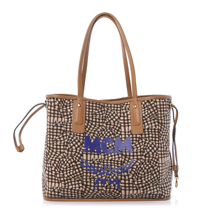 MCM Visetos Medium Liz Reversible Shopper Tote Cognac 10 of 16