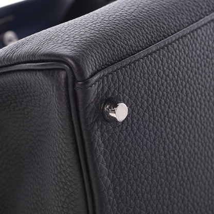 Hermes Togo Verso Kelly Retourne 35 Black Bleu Agate 26 of 40