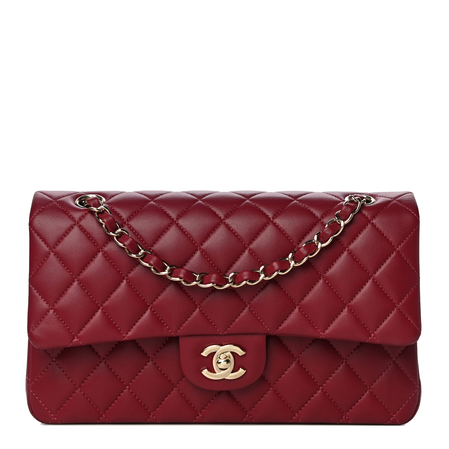 Chanel Lambskin Quilted Medium Double Flap Burgundy 1 of 13