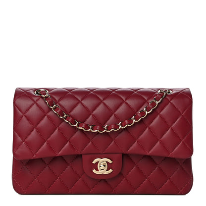Chanel Lambskin Quilted Medium Double Flap Burgundy 1 of 13