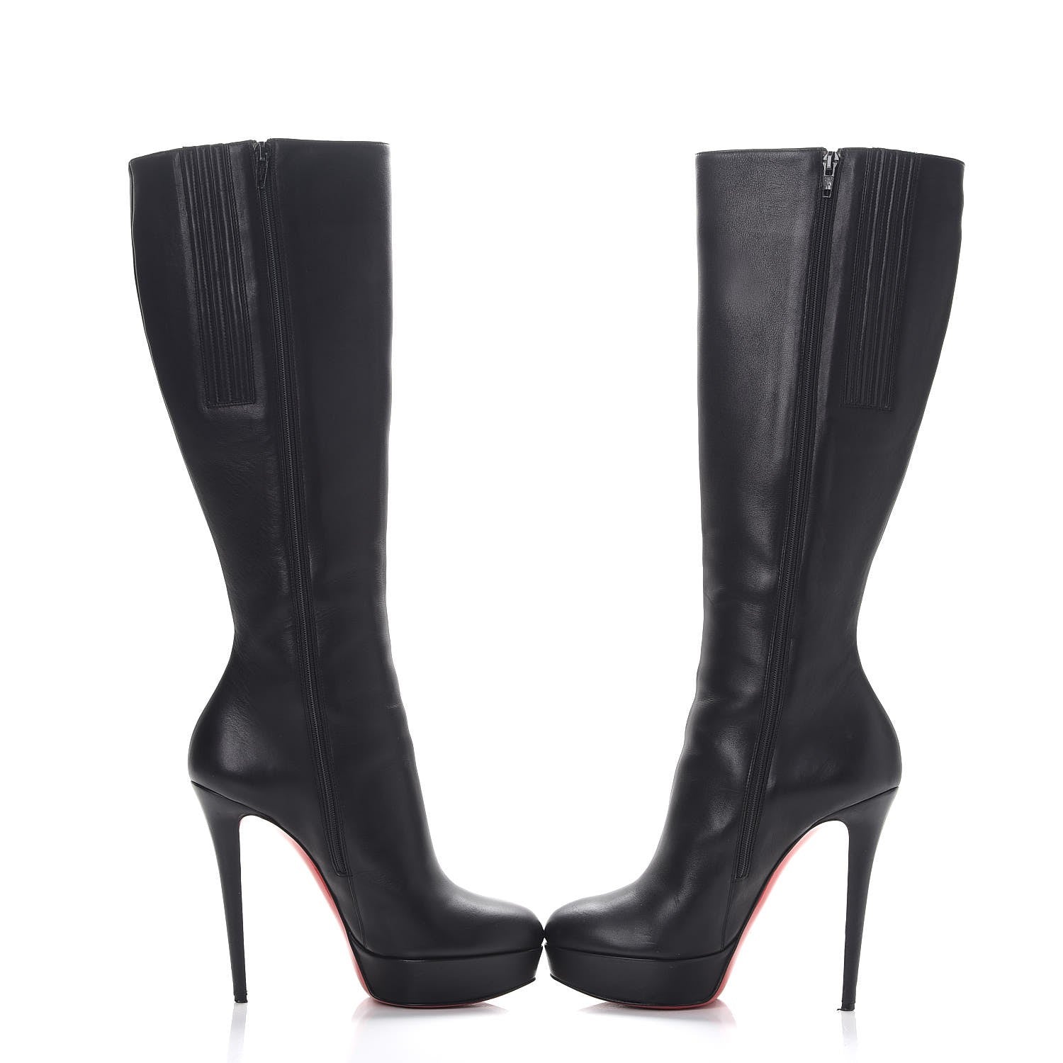 Christian Louboutin Calfskin Bianca Botta 140 Knee Boots 40 Black 6 of 16