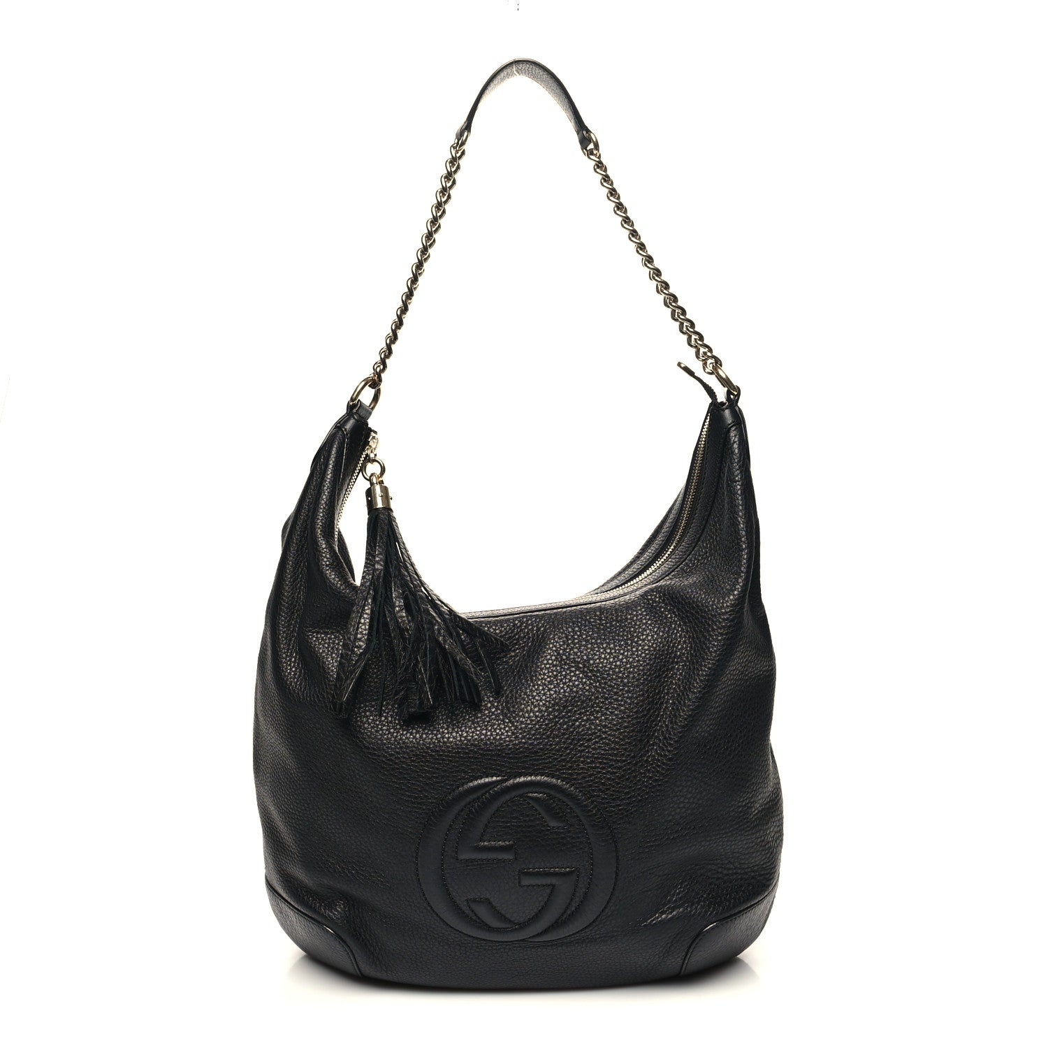 Gucci Pebbled Calfskin Medium Soho Chain Hobo Black 1 of 10